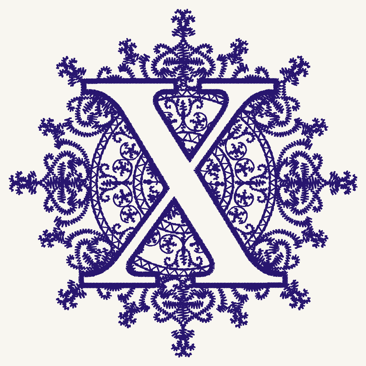Font No.02 'X' | Prism Embroidery 777