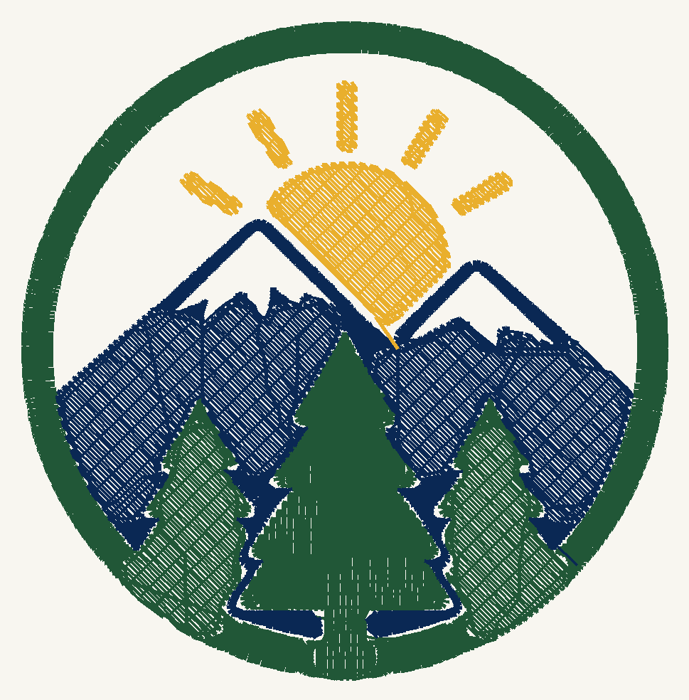 Mountain Sunrise Outdoor Badge Embroidery Design