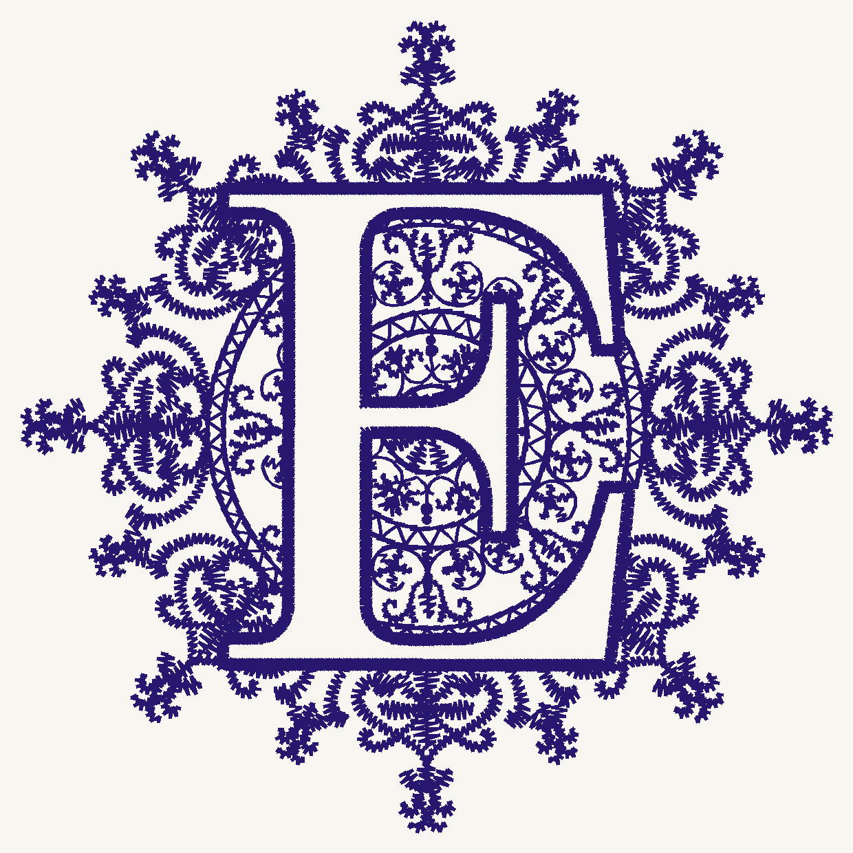 Font No.01 'E' | Prism Embroidery 777