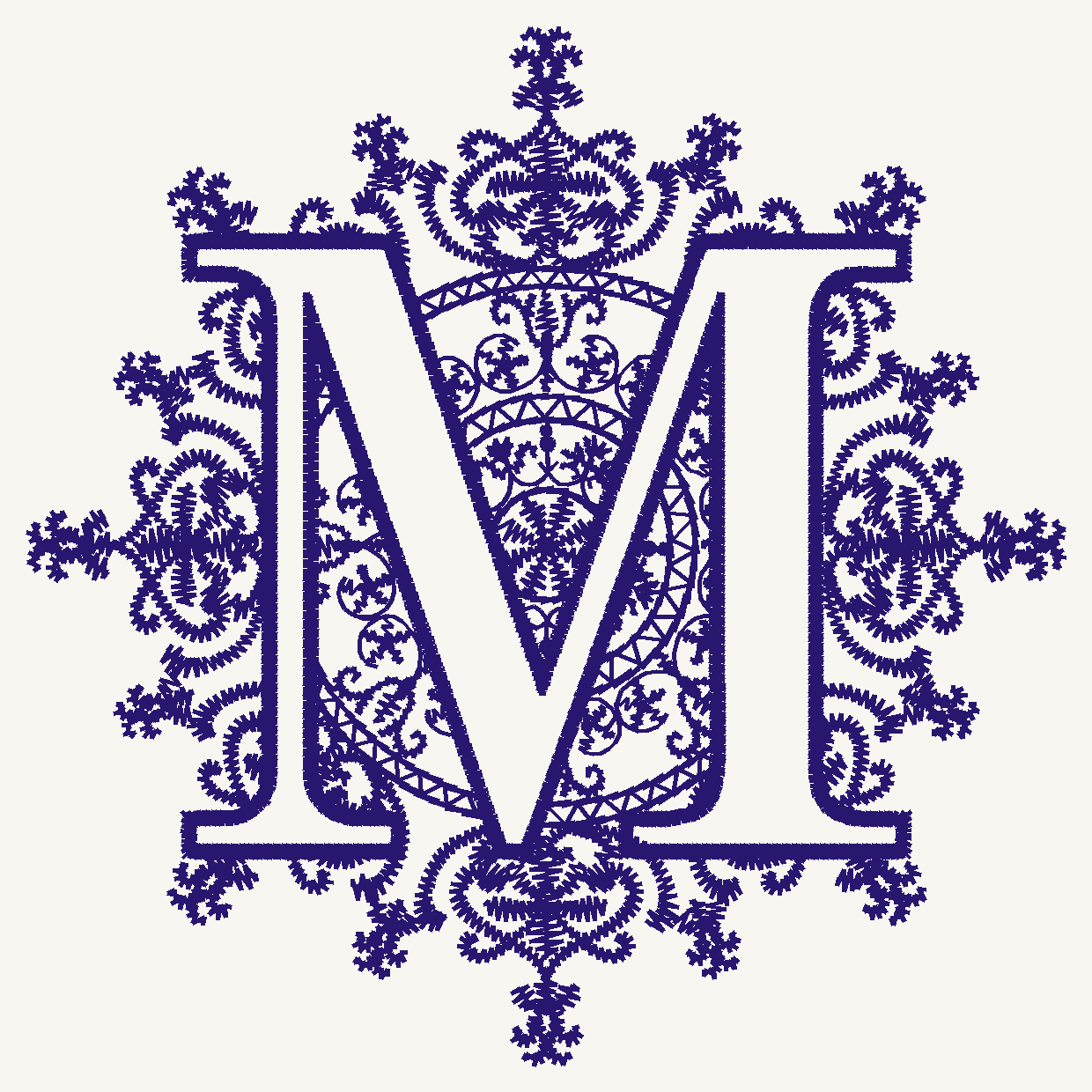 Font No.01 'M' | Prism Embroidery 777