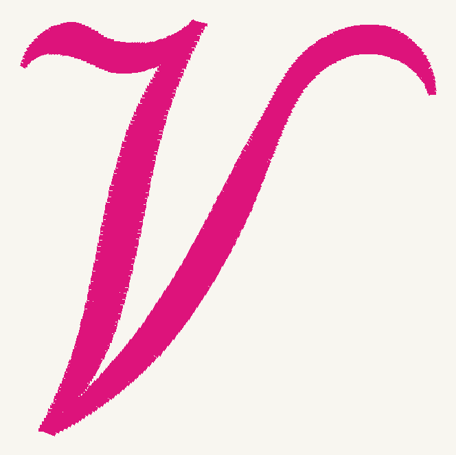 Font No.04 'V' | Prism Embroidery 777