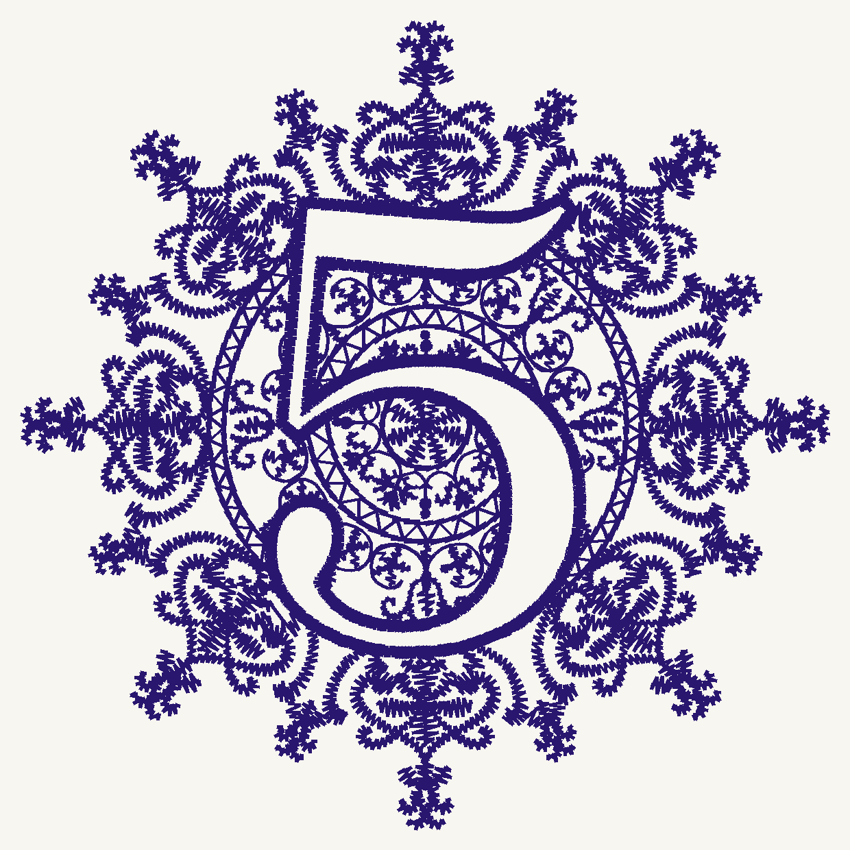 Font No.02 '5' | Prism Embroidery 777