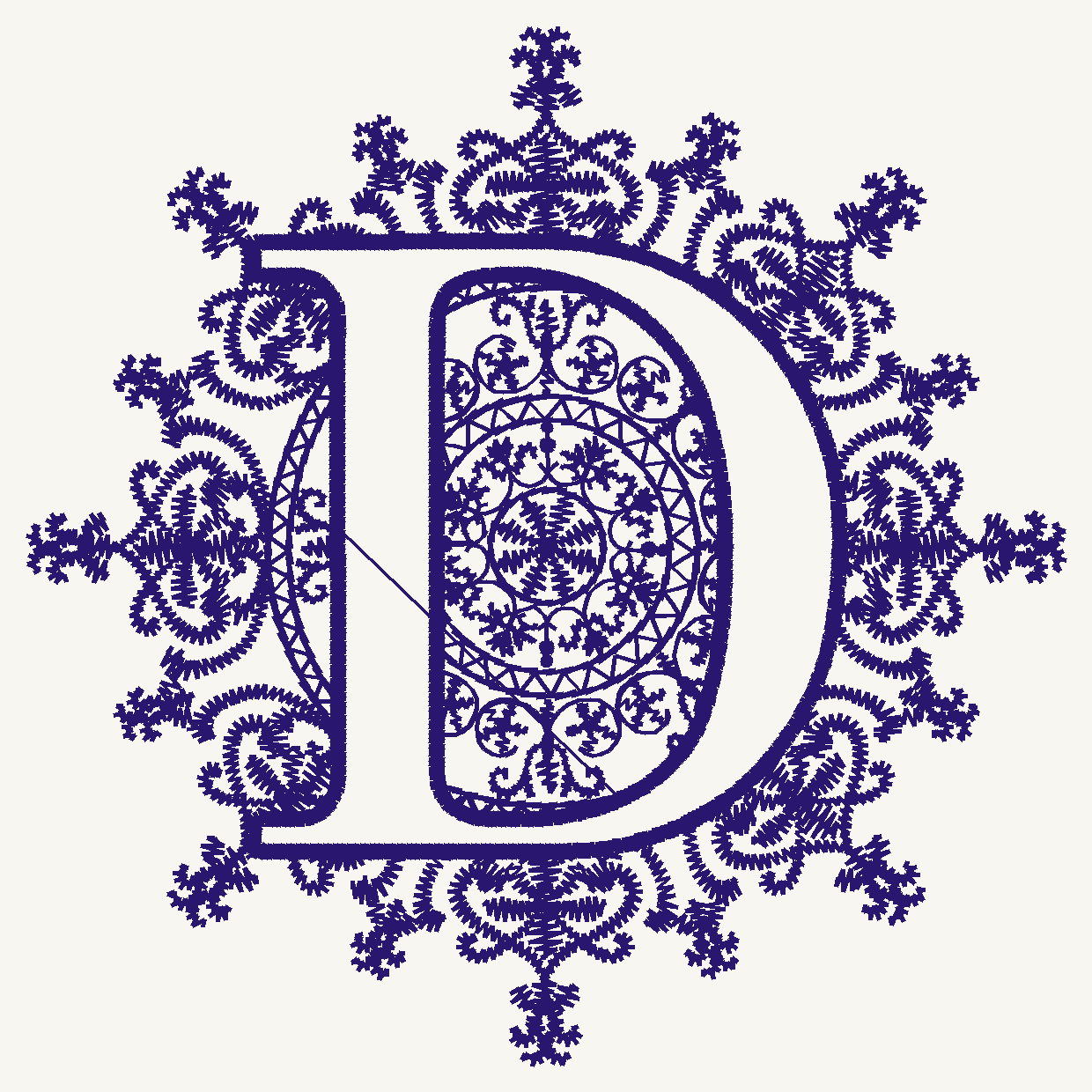 Font No.01 'D' | Prism Embroidery 777