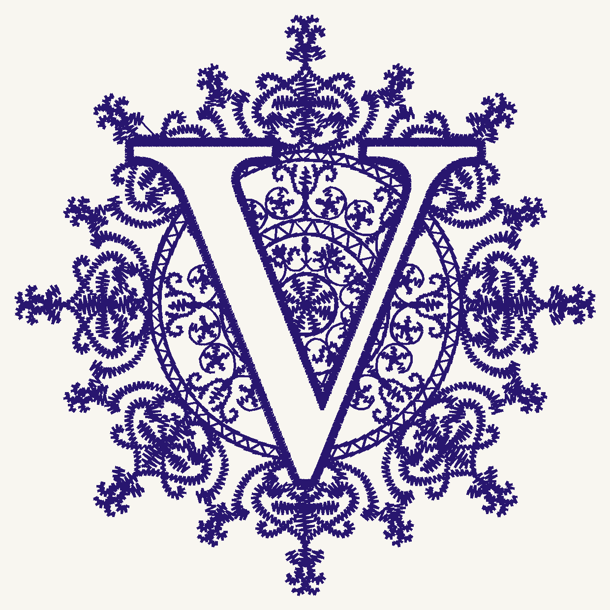 Font No.02 'V' | Prism Embroidery 777