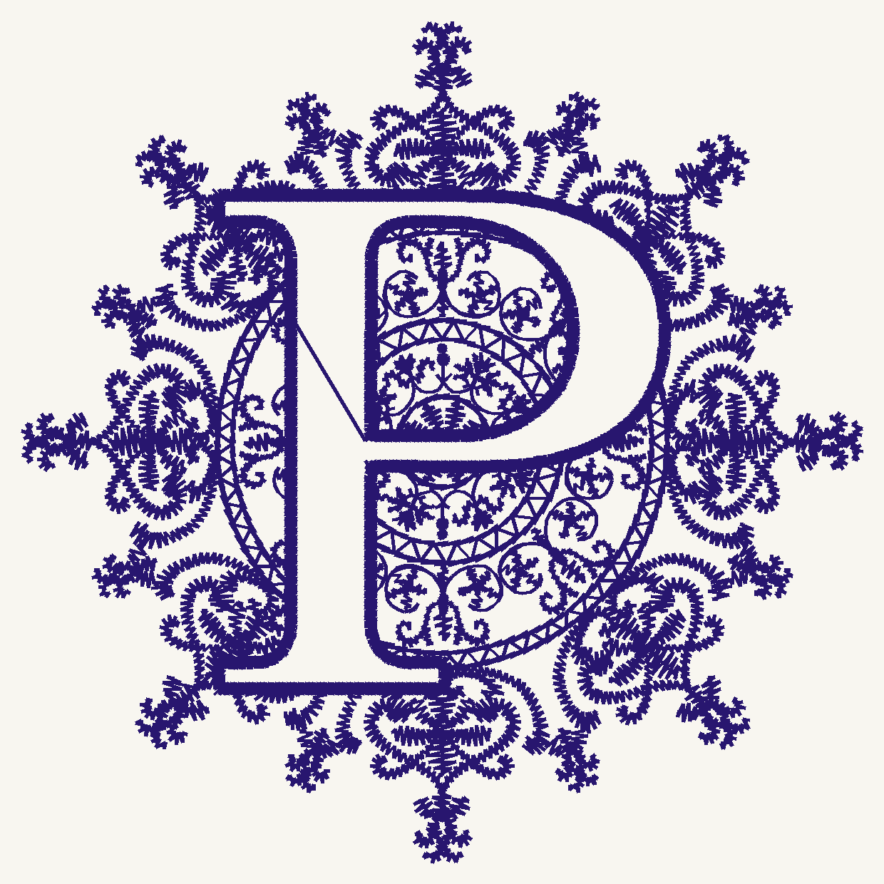 Font No.01 'P' | Prism Embroidery 777