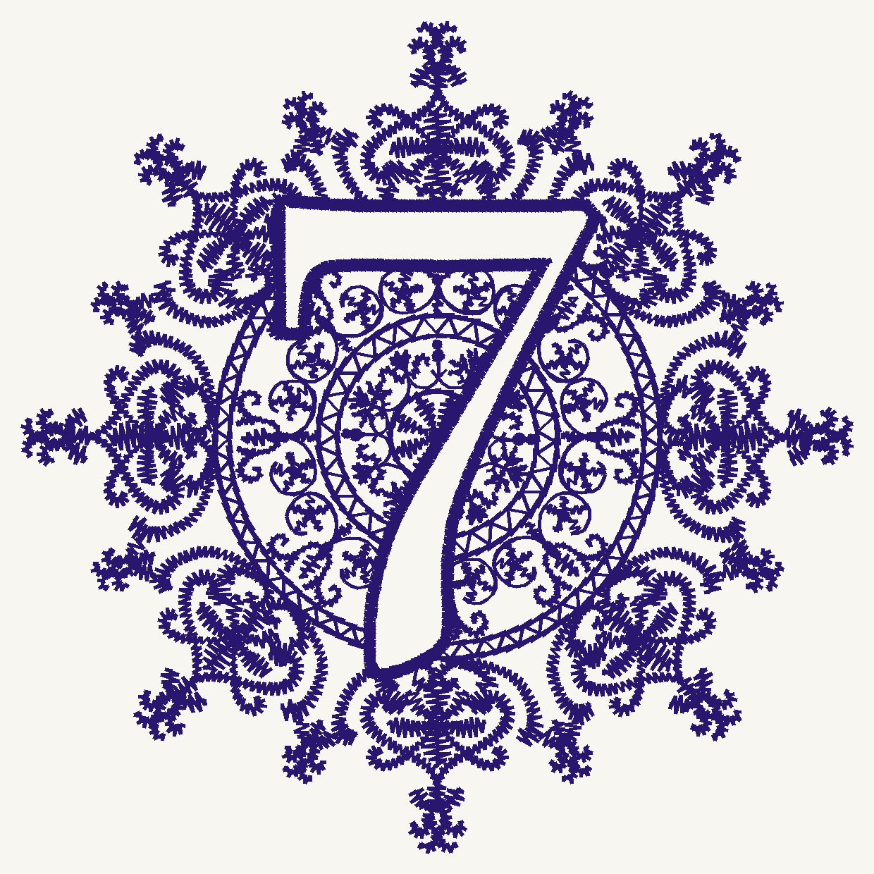 Font No.02 '7' | Prism Embroidery 777