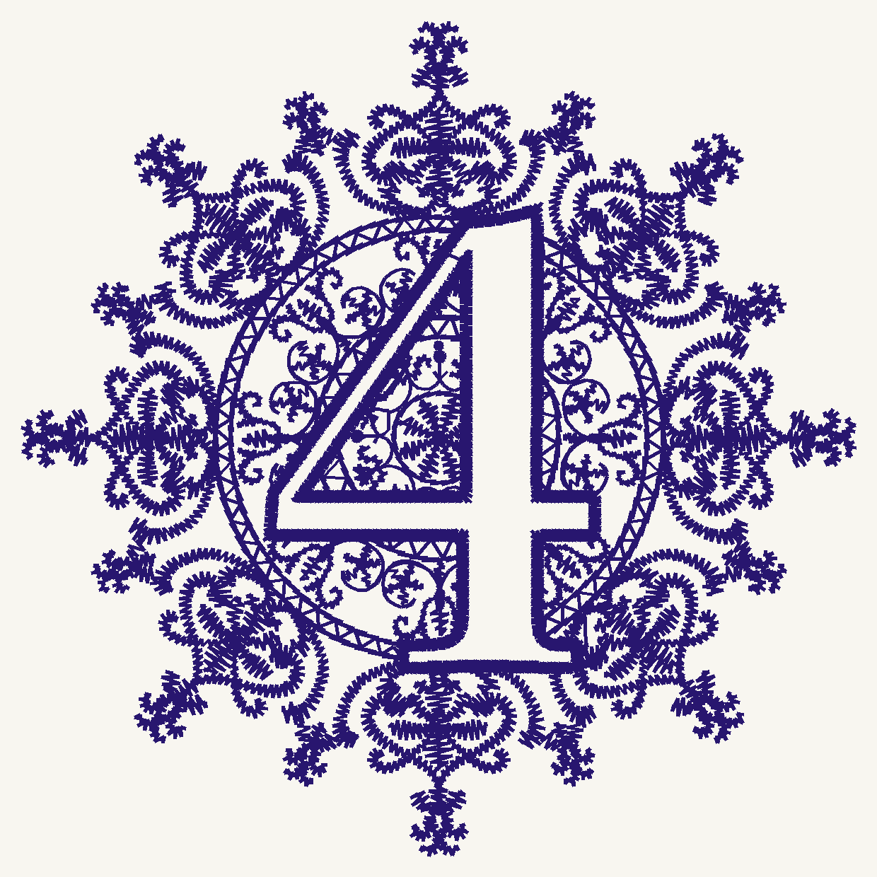Font No.02 '4' | Prism Embroidery 777