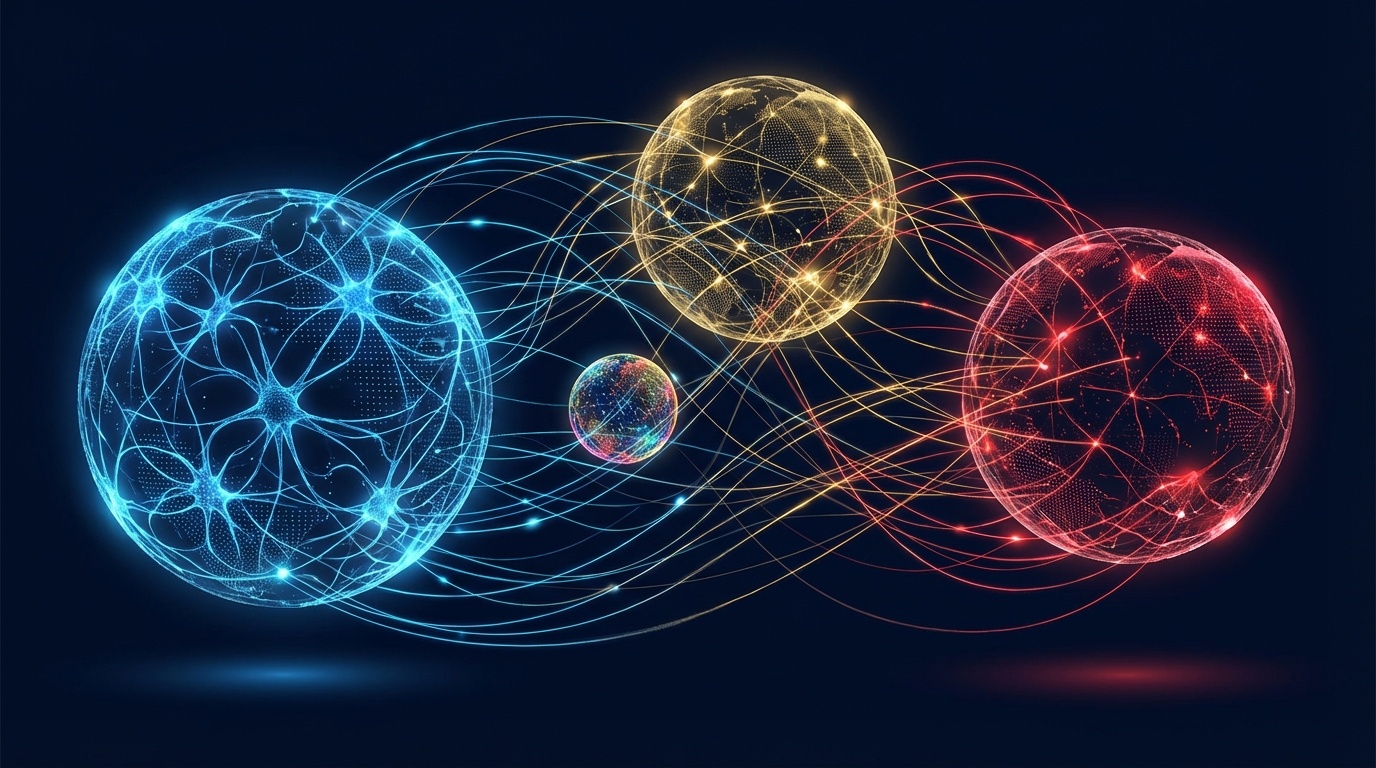 AI主権を巡る地政学的競争の概念図