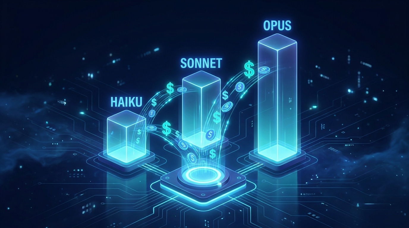 Claude APIの3層モデル価格構造を可視化したイメージ